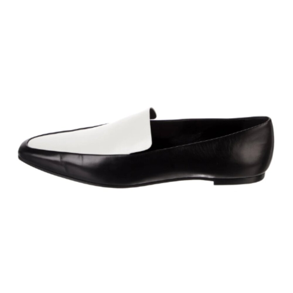The Row Minimal Leather Loafer Black and White EU 40.5 Womens